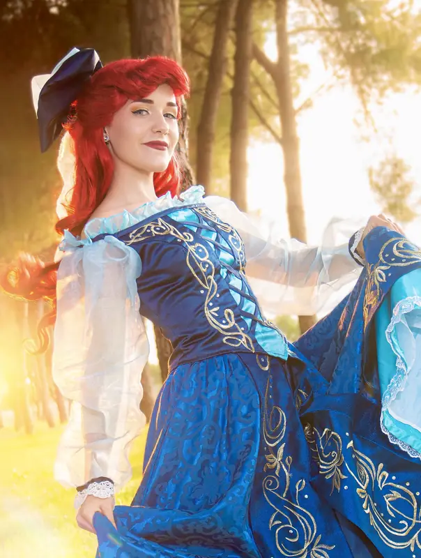 Princesa sirena con vestido azul